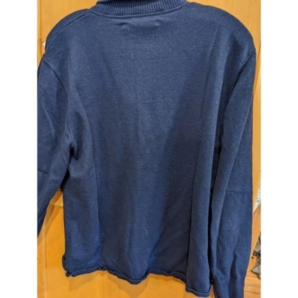 The‎ North Face Sweater Men Large Pullover blue Wool Blend 1/4 Zip Size Large